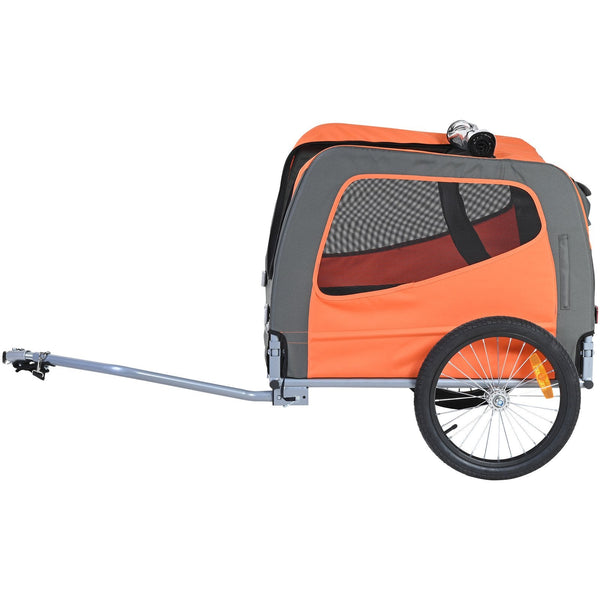 Dog Bike Trailer Supports Up To 30 Kg Pet Cart Bicycle Carrier Easy Folding Frame With Quick Release Wheels Universal Coupler Reflectors Flag Collapsi