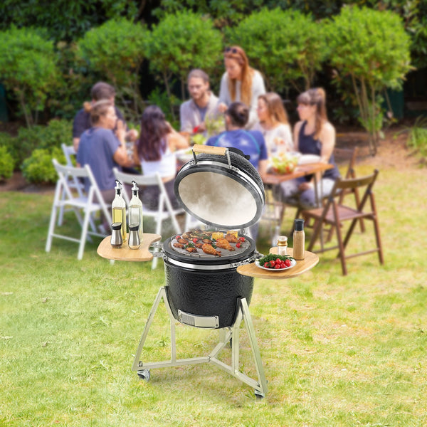 Vevor Charcoal Grill Propane Gas Grills With Cover And Cart Heavy Duty Stainless Steel Bbq Mini Smoker For Outdoor Cooking Barbecue Camping Picnic Bac
