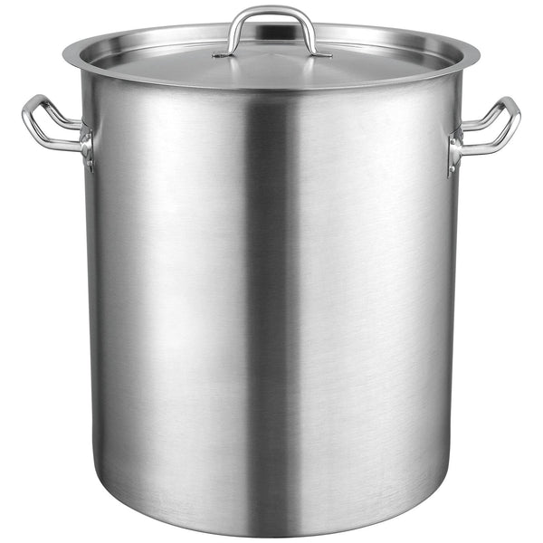 Vevor Stainless Steel Stockpot 42 Quart Large Cooking Pots Multipurpose Cookware Sauce With Lid & Handle Heavy Duty Commercial Grade Sanding Treatment