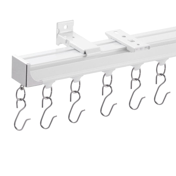 Vevor Ceiling Curtain Track Set 5.9 Ft/1.8 Meter_Oom Divider With Hooks White Curtain Poles & Accessories