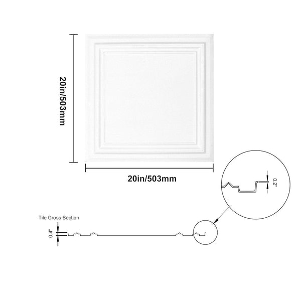 Vevor Ceiling Tiles 48 Pack 20 X In Polystyrene Easy Installation Glue Up Other Flooring & Tiles