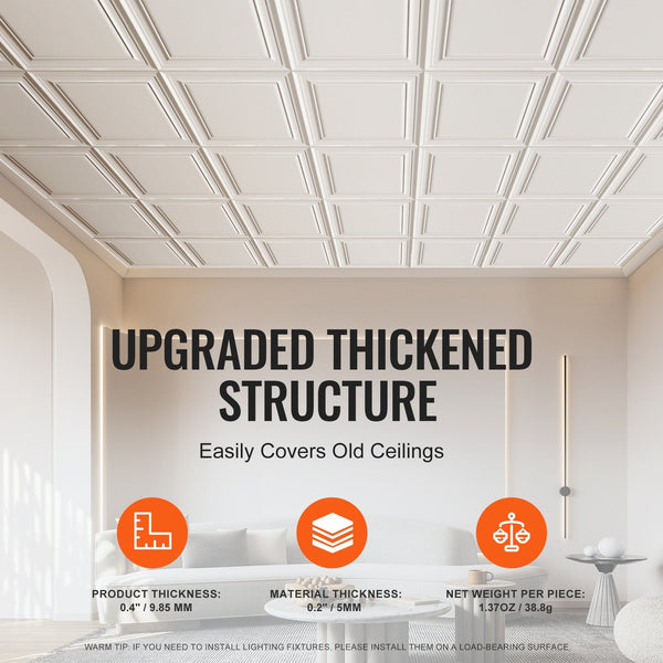 Vevor Ceiling Tiles 96 Pack 20 X In Polystyrene Easy Installation Glue Up Other Flooring & Tiles