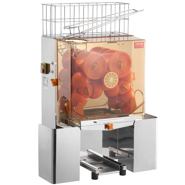 Vevor Commercial Orange Juicer Machine, 120W Automatic Juice Extractor, Stainless Steel Orange Squeezer For 20 Oranges Per Minute, With Pull Out Filte