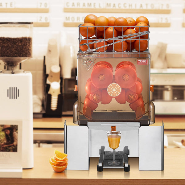 Vevor Commercial Orange Juicer Machine, 120W Automatic Juice Extractor, Stainless Steel Orange Squeezer For 20 Oranges Per Minute, With Pull Out Filte