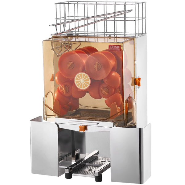 Vevor Commercial Orange Juicer Machine, 120W Automatic Juice Extractor, Stainless Steel Orange Squeezer For 20 Oranges Per Minute, With Pull Out Filte