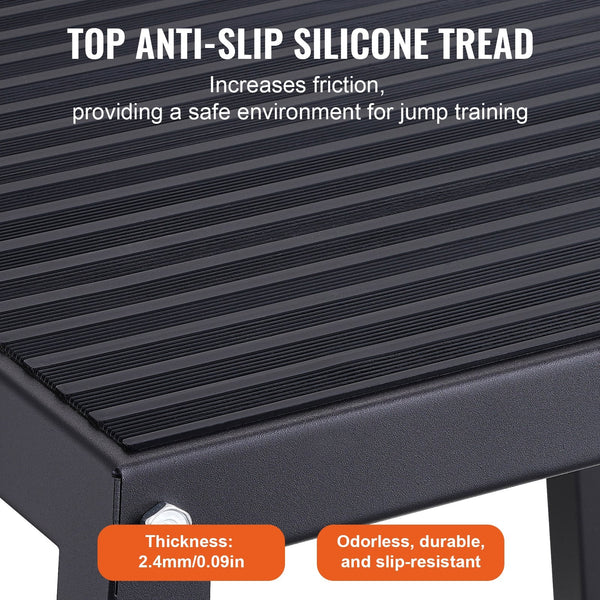 12/18/24 Inch Platform And Jumping Agility Anti Slip Fitness Exercise Step Up Set For Home Gym Training Conditioning Strength Black Plyometric Jump B