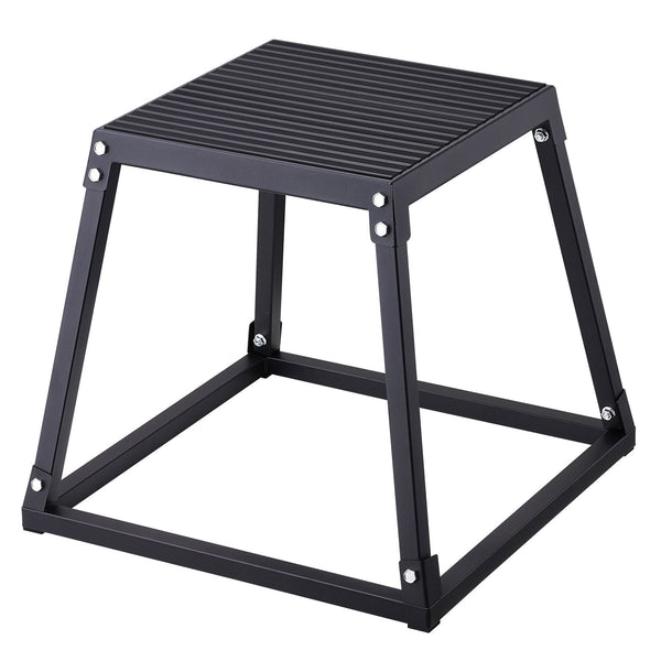 12/18/24 Inch Platform And Jumping Agility Anti Slip Fitness Exercise Step Up Set For Home Gym Training Conditioning Strength Black Plyometric Jump B