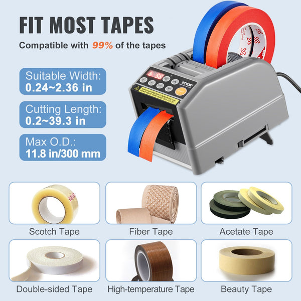 Vevor Automatic Tape Dispenser Self Adhesive Electric Cutter 25 W Packaging Machine 6 60 Mm Width Packing Tape Dispensers