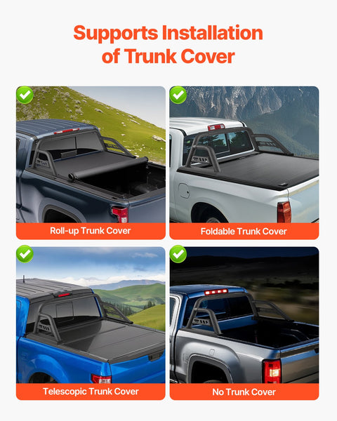 Vevor Truck Bed Roll Bar Universal Chase Rack For Full Size Pickup Carbon Steel Car Racks