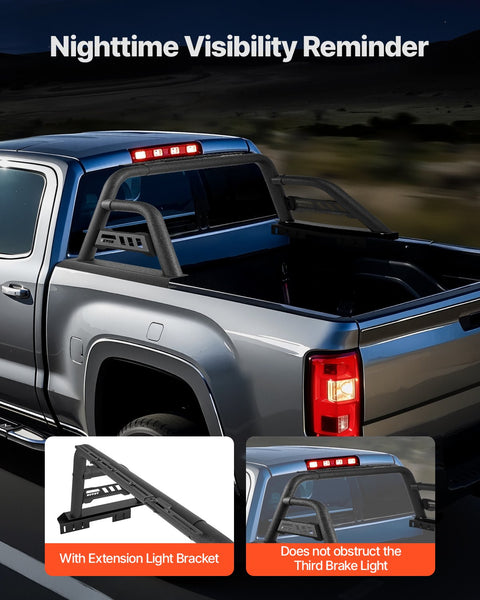 Vevor Truck Bed Roll Bar Universal Chase Rack For Full Size Pickup Carbon Steel Car Racks