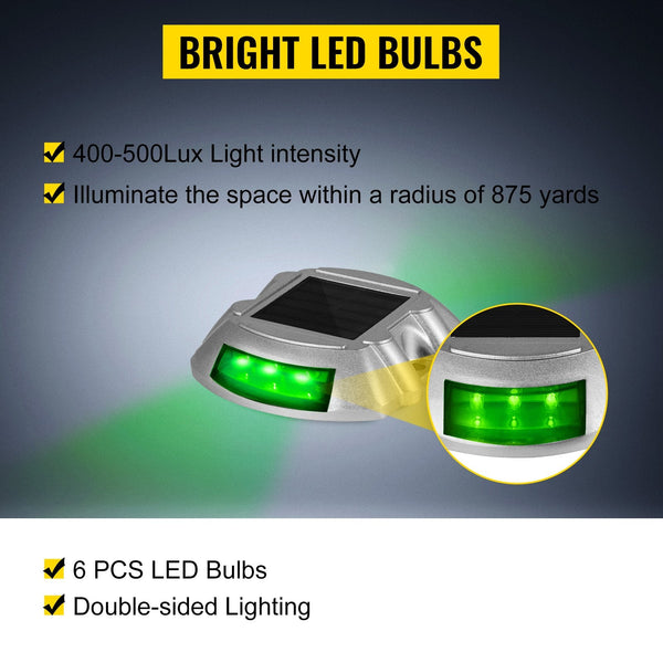 Vevor 8 Pack Solar Driveway Light Led Road Markers Green For Garden Pathway Landscape & Walkway Lights