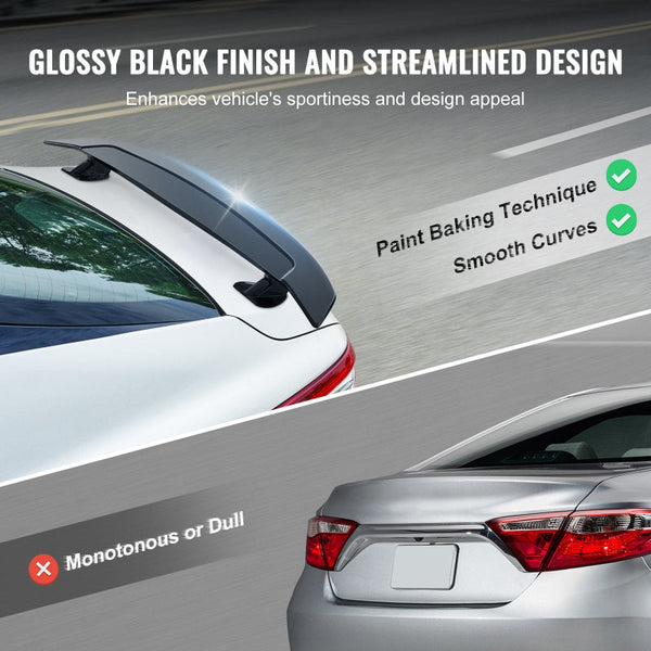 Universal Rear Spoiler 46.3'' Gt Style Trunk Wing For Sedans And Coupes Mouldings Trim