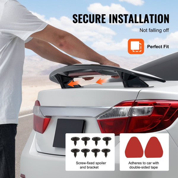 Universal Rear Spoiler 46.3'' Gt Style Trunk Wing For Sedans And Coupes Mouldings Trim