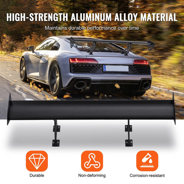 Universal Rear Spoiler Gt Style Adjustable Trunk Wing Car Racing 43.3'' Mouldings Trim
