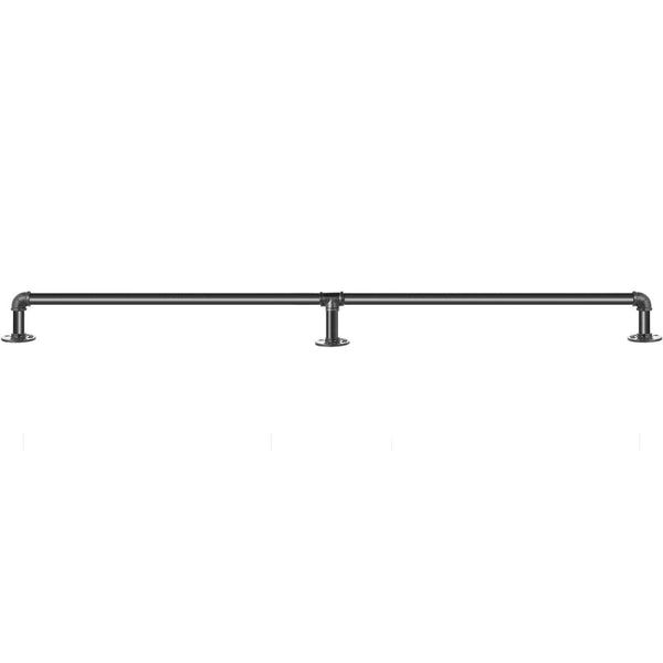 Pipe Stair Handrail 1.8M Staircase 200Kg Load Capacity Carbon Steel Industrial With Wall Mount Support Round Corner Handrailings For Indoor Outdoor Di