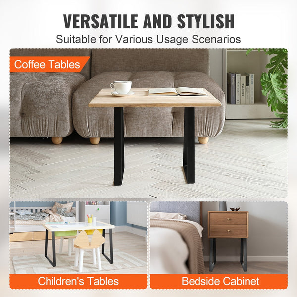 406.4Mm Trapezoid Steel Table Legs Replacement Furniture Set Of 2 For Diy Coffee Tables Modern Desks Bench Night Stands Sofa Max Load 181.4Kg Heavy Du
