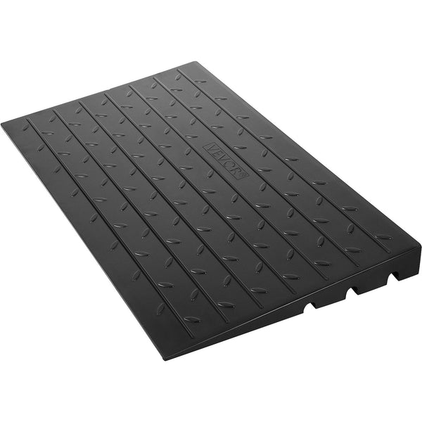 Vevor Rubber Threshold Ramp 7.62 Cm Rise Doorway 3 Channels Cord Cover Solid Angled Entry Rated 997.9 Kg Load Capacity For Wheelchair And Scooter Driv