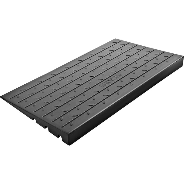 Vevor Rubber Threshold Ramp 7.62 Cm Rise Doorway 3 Channels Cord Cover Solid Angled Entry Rated 997.9 Kg Load Capacity For Wheelchair And Scooter Driv