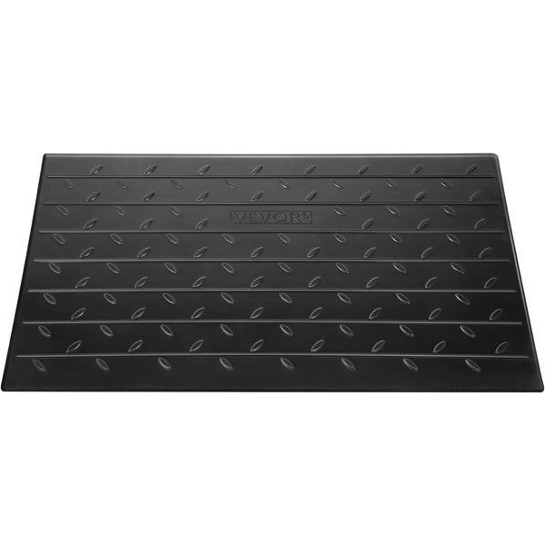 Vevor Rubber Threshold Ramp 7.62 Cm Rise Doorway 3 Channels Cord Cover Solid Angled Entry Rated 997.9 Kg Load Capacity For Wheelchair And Scooter Driv