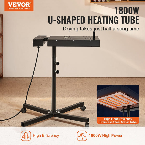 Vevor Flash Dryer 16 X Inch For Screen Printing 0 750 Temperature Control High Power Silk With Height Adjustable Stand 360 Rotation T Shirt Curing Mac