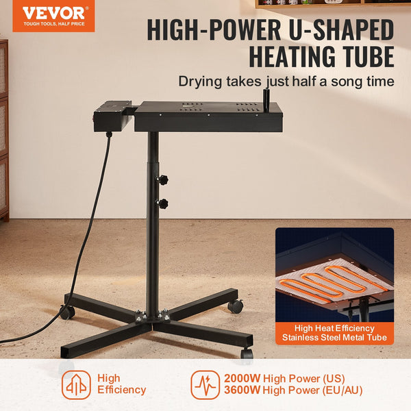 Vevor Flash Dryer 18 X 25 Inch For Screen Printing 0 750 Temperature Control High Power Silk With Height Adjustable Stand 360 Rotation T Shirt Curing