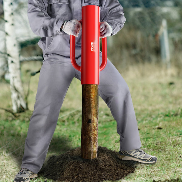 Fence Post Driver With Handles 2.7 In Inner Diameter T Pole Pounder 14Lb Heavy Duty Carbon Steel Rammer Farm Fencing Hole Digger For U Channel Sign Wo