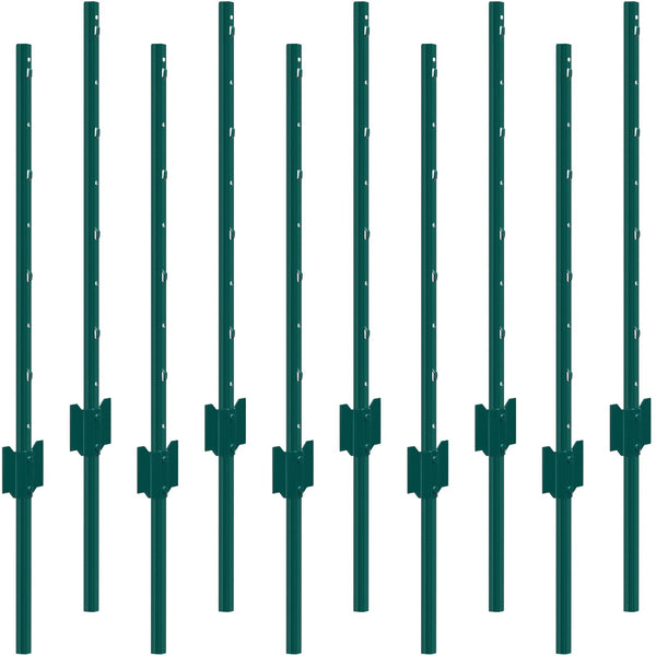 3 Feet Fence Post 10 Pack U Channel Heavy Duty Metal Posts Sturdy Steel Stakes For Garden Yard Lawn Farms And Outdoor Wire Fencing Green Fence Panels