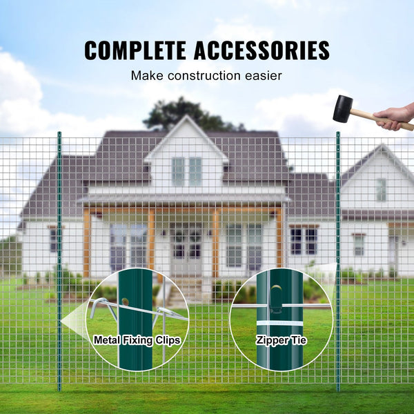 Vevor 7 Feet Fence Post 10 Pack U Channel Heavy Duty Metal Posts Sturdy Steel Stakes For Garden Yard Lawn Farms And Outdoor Wire Fencing Green Garden