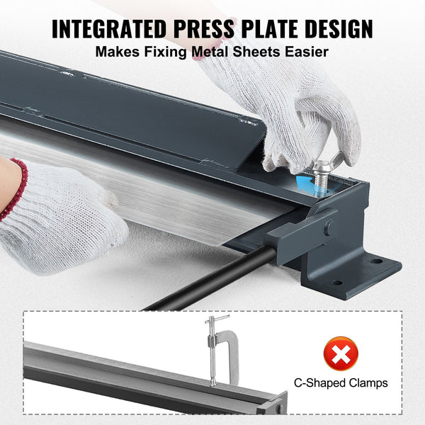 Box And Pan Brake 1220 Mm 15 130 Degrees Sheet Metal Bending Portable Mini Bender With Gauge Low Carbon Steel 14 Aluminum Capacity Power Handle For Me