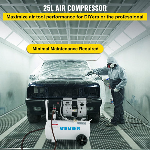 Air Compressor 6.6 Gallon Portable 1 Hp Oil Free Steel Tank 750W Pancake 115 Psi Ultra Quiet For Home Repair Tire Inflation Air Compressors