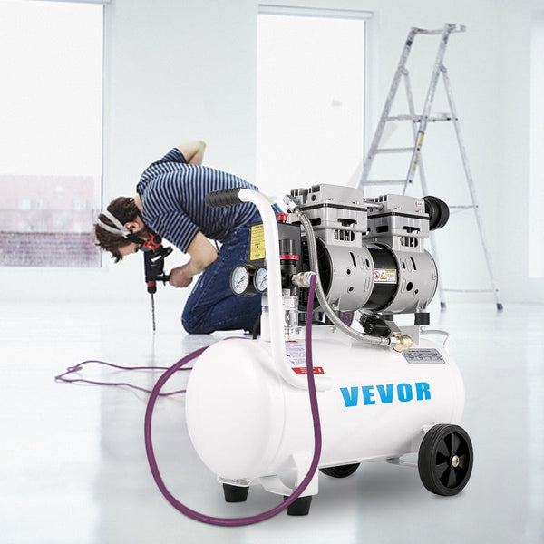 Air Compressor 6.6 Gallon Portable 1 Hp Oil Free Steel Tank 750W Pancake 115 Psi Ultra Quiet For Home Repair Tire Inflation Air Compressors