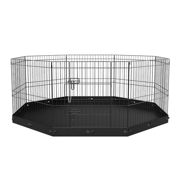 Vevor Foldable Dog Playpen 8 Panels Metal Pet Exercise Pen For Small Medium Dogs Black Fences & Pens