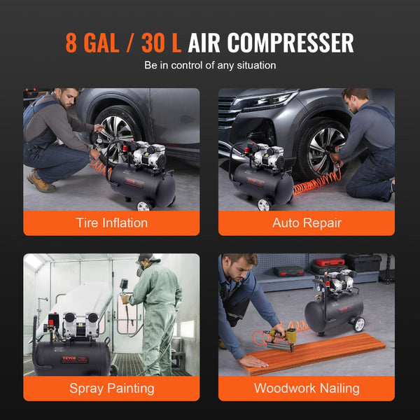 Air Compressor Compact Portable Oil Free 30L 90 Psi Air Compressors