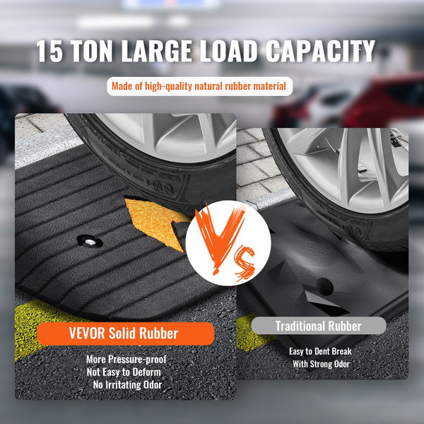 Vevor Upgraded Rubber Threshold Ramp 2.5 Cm Rise Wheelchair Doorway Natural Curb Rated 15 Tons Load Capacity Non Slip Textured Surface For And Scooter