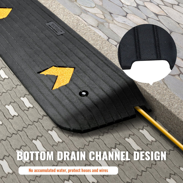 Vevor Upgraded Rubber Threshold Ramp 2.5 Cm Rise Wheelchair Doorway Natural Curb Rated 15 Tons Load Capacity Non Slip Textured Surface For And Scooter