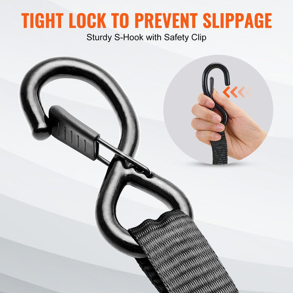 4 Pack Ratchet Tie Down Straps 2200 Lbs 1"X15' Heavy Duty For Cargo Ratchet Wrenches