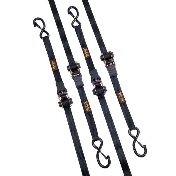 4 Pack Ratchet Tie Down Straps 2200 Lbs 1"X15' Heavy Duty For Cargo Ratchet Wrenches