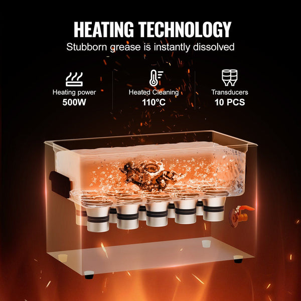 30L Ultrasonic Cleaner With Heater Timer And Basket Professional Digital Sonic Cavitation Machine 360W Cleaning For Lab Tools Metal Parts Carburetor B