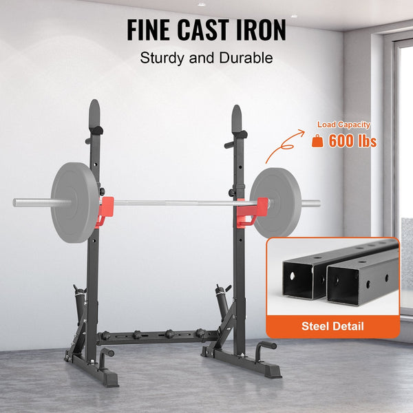 Vevor Squat Power Rack Adjustable Heavy Duty Barbell Weight Bench Press Stand Weights Benches