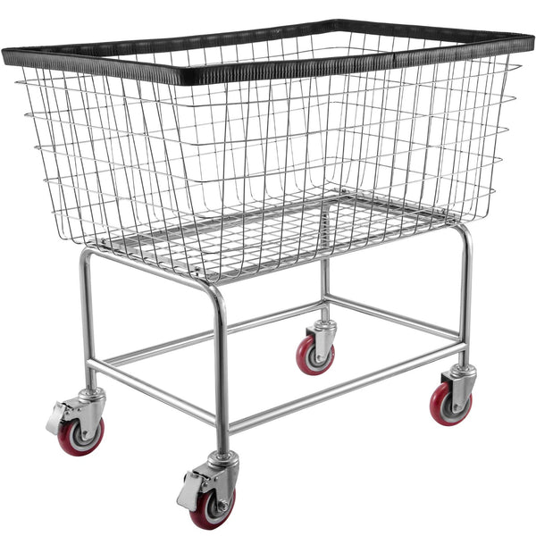 Wire Laundry Cart Basket 4.5 Bushel Heavy Duty With Inch Wheels Laundry Baskets & Hampers