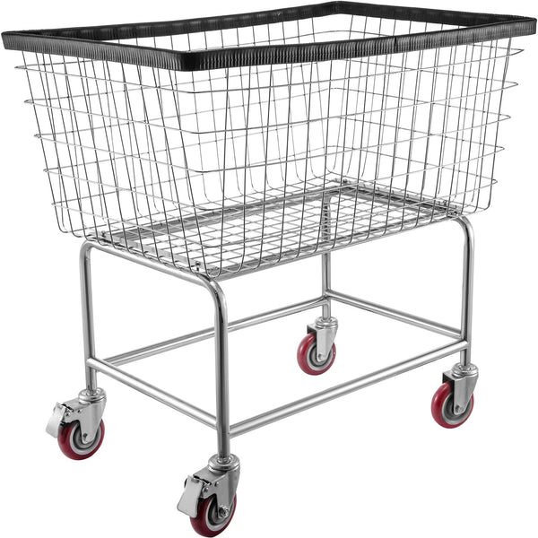 Wire Laundry Cart Basket 4.5 Bushel Heavy Duty With Inch Wheels Laundry Baskets & Hampers
