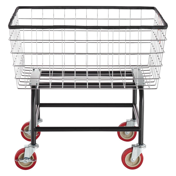 Wire Laundry Cart Basket 2.8 Bushel Heavy Duty With 4 Inch Wheels Laundry Baskets & Hampers