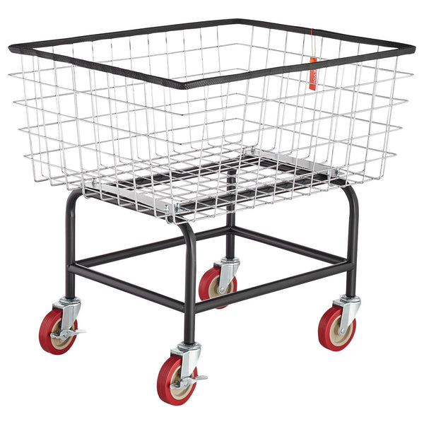 Wire Laundry Cart Basket 2.8 Bushel Heavy Duty With 4 Inch Wheels Laundry Baskets & Hampers