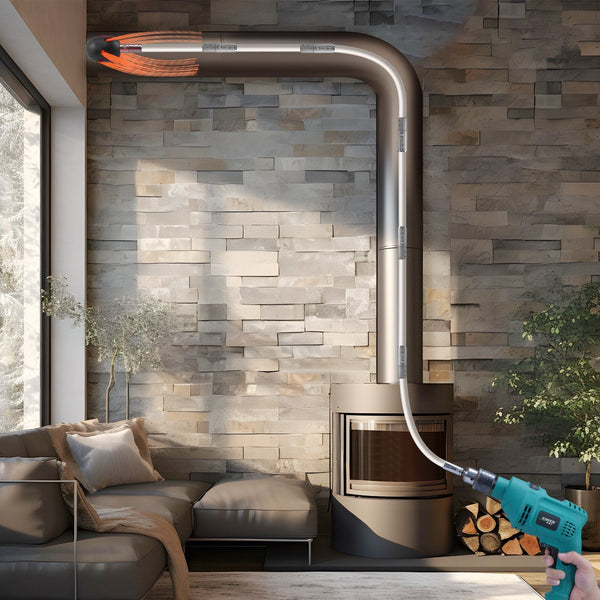 Vevor 9 Meter Chimney Sweep Kit With Nylon Rods 360 Brush Accessories Fireplace & Stove Accessories