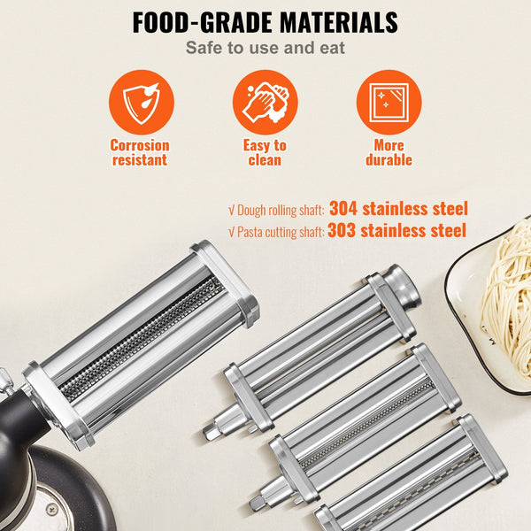 3Pcs Pasta Attachment For Kitchenaid Stand Mixer Roller Cutter Set Countertop Mixers