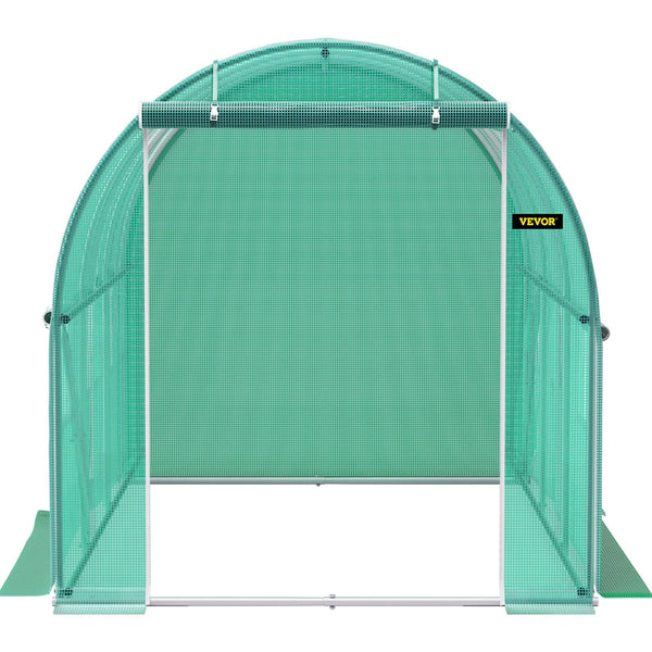 Walk In Tunnel Greenhouse 3 X 2 M Portable Plant Hot House With Galvanised Steel Frame 1 Top Bar Diagonal Poles Zipper Door And 6 Roll Up Windows Gree