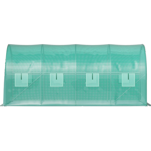 Walk In Tunnel Greenhouse Galvanized Frame & Waterproof Cover 15X7x7 Ft Greenhouses
