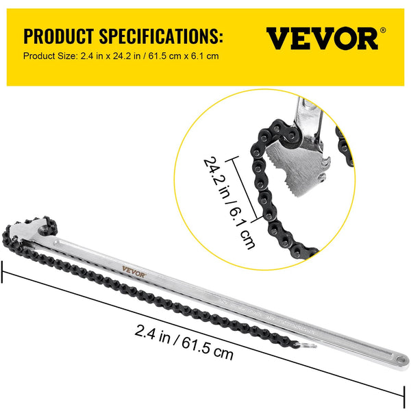 24 Inch Pipe Chain Wrench Heavy Duty 6.7 Other Wrenches & Spanners