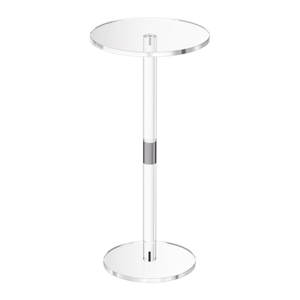 Acrylic Drink Table Clear End Round Top With Solid Post Modern Cake Stand Transparent Side Desk For Coffee Food Snack Easy Assembly 25.4 X 54 Cm Other