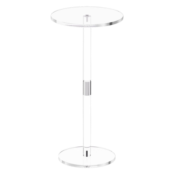 Acrylic Drink Table Clear End Round Top With Solid Post Modern Cake Stand Transparent Side Desk For Coffee Food Snack Easy Assembly 25.4 X 54 Cm Other